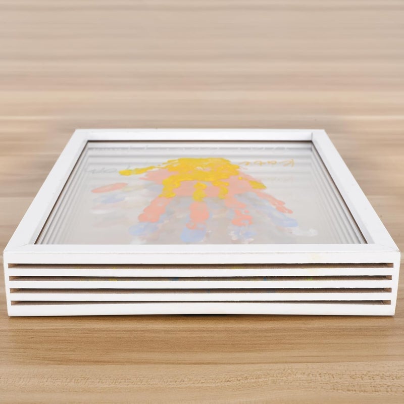 Cepairng Family Handprint Frame Kit for 4 with 12 Paints&9 Pens,New Parents Gifts for Couples After Birth,Baby Shower Gifts for Mom and Dad,Mothers Fathers Day Craft Wood,Christmas Birthday Gift(White) - Image 4
